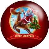 20MM Christmas  pattern Print glass snaps buttons