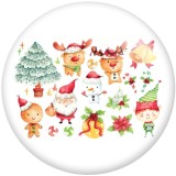 20MM Christmas  Colorful Flower  pattern Print glass snaps buttons