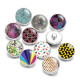 20MM  Colorful pattern  pattern Print glass snaps buttons