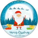 20MM Christmas  Snowman  Print glass snaps buttons  DIY jewelry