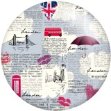 20MM Colorful pattern  pattern Print glass snaps buttons