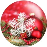 20MM Christmas  pattern Print glass snaps buttons