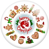 20MM Christmas  Colorful Flower  pattern Print glass snaps buttons