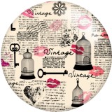 20MM Colorful pattern  pattern Print glass snaps buttons