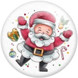 20MM Santa Claus  Print glass snaps buttons  DIY jewelry
