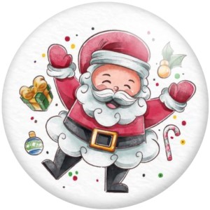20MM Santa Claus  Print glass snaps buttons  DIY jewelry