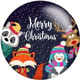 20MM Christmas  Snowman  Print glass snaps buttons  DIY jewelry