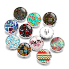 20MM  pattern  Print glass snaps buttons