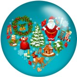 20MM Christmas  Colorful Flower  pattern Print glass snaps buttons