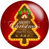20MM Christmas  pattern Print glass snaps buttons