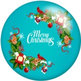 20MM Christmas  Colorful Flower  pattern Print glass snaps buttons