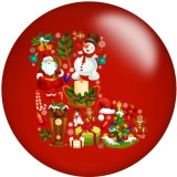 20MM Christmas  pattern Print glass snaps buttons