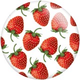 20MM strawberry  Print glass snaps buttons