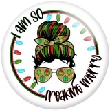 20MM Sport Girl Print glass snaps buttons  DIY jewelry