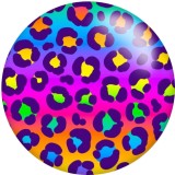 20MM Pretty Leopard Pattern Print glass snaps buttons  DIY jewelry