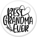 20MM Bear Beat Mom Ever Words  Print glass snaps buttons  DIY jewelry