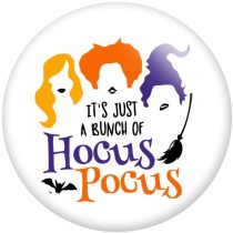 20MM  Disney Hocus Pocus Print glass snaps buttons  DIY jewelry