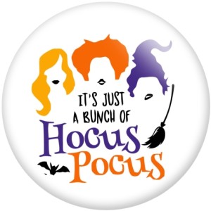 20MM  Disney Hocus Pocus Print glass snaps buttons  DIY jewelry