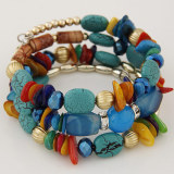 Bohemian Bracelet Retro Turquoise Agate Beads Multi layer Winding Bracelet