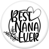 20MM Bear Beat Mom Ever Words  Print glass snaps buttons  DIY jewelry