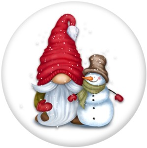 20MM Christmas dwarf  Print glass snaps buttons  DIY jewelry