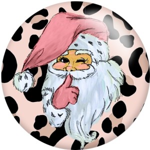 20MM Christmas Santa Claus lattice Print glass snaps buttons  DIY jewelry