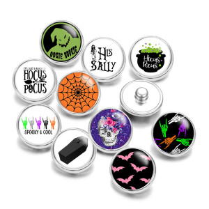20MM Halloween Hocus Pocus Print glass snaps buttons  DIY jewelry