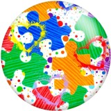 20MM Colorful Art Pattern Print glass snaps buttons  DIY jewelry