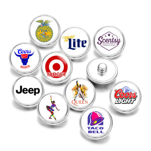 20MM LOGO  QUEEN GIRLS Print glass snaps buttons  DIY jewelry