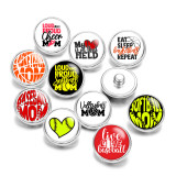 20MM Sport Mom Print glass snaps buttons  DIY jewelry