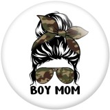 20MM Sport Girl Print glass snaps buttons  DIY jewelry
