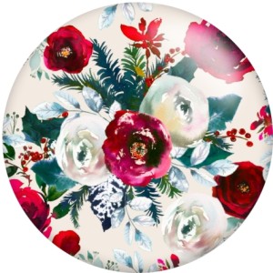 20MM  Flower Pattern Print glass snaps buttons  DIY jewelry