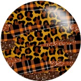 20MM Colorful Leopard Pattern Print glass snaps buttons  DIY jewelry