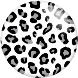 20MM Leopard Pattern Print glass snaps buttons  DIY jewelry