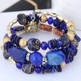 Bohemian Bracelet Retro Turquoise Agate Beads Multi layer Winding Bracelet
