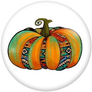 20MM Thanksgiving Pumpkin Print glass snaps buttons  DIY jewelry
