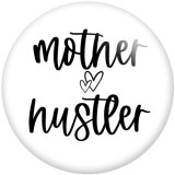 20MM Bear Beat Mom Ever Words  Print glass snaps buttons  DIY jewelry