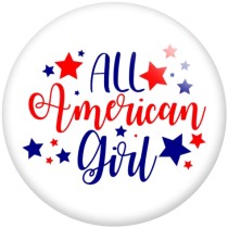 20MM I Love USA Print glass snaps buttons  DIY jewelry