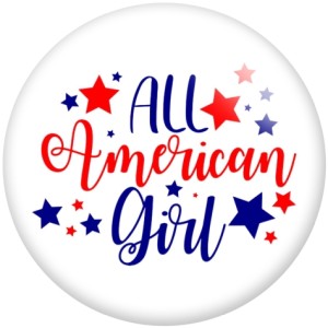20MM I Love USA Print glass snaps buttons  DIY jewelry