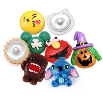 Cartoon Halloween pumpkin resin suitable for 20MM Snaps Buttons