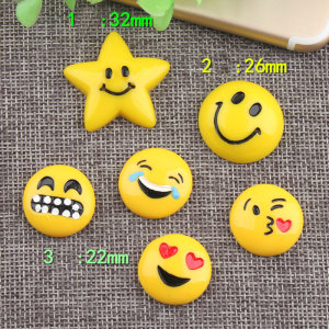 Cartoon expression bag, smiling face, five pointed star resin, suitable for 20MM Snaps Buttons