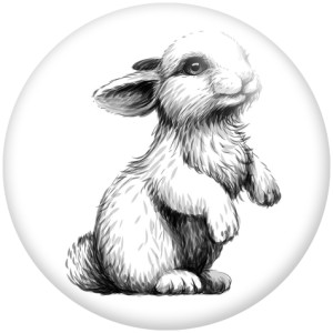 20MM rabbit Elephant cat and pig Print glass snaps buttons