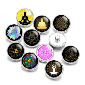 20MM Faith pattern Print glass snaps buttons