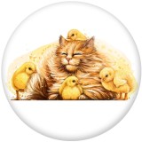 20MM Halloween Cat pattern Print glass snaps buttons