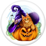 20MM Halloween Cat pattern Print glass snaps buttons