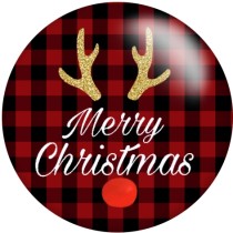 20MM Christmas Deer Print glass snap button charms