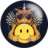 20MM Halloween Cat pattern Print glass snaps buttons