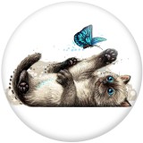 20MM Halloween Cat pattern Print glass snaps buttons