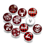 20MM Christmas Deer Print glass snap button charms