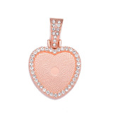 50pcs/lot Alloy internal diameter 25mm point drill heart shaped alloy movable head bottom bracket diy time gem necklace photo pendant bottom bracket jewelry